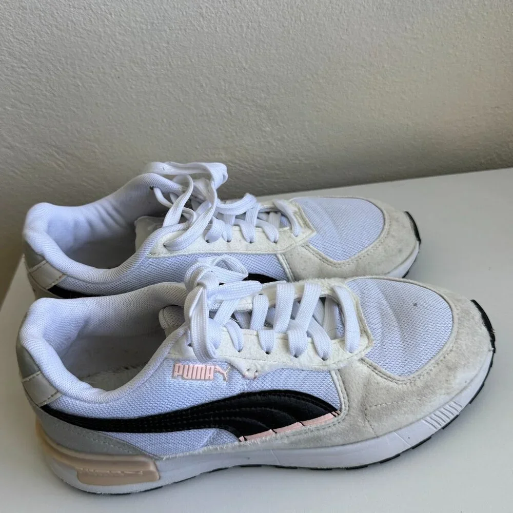 PUMA White & Black Sneakers Women’s Size 8.5 – Classic Casual Shoes - Picture 2 of 13